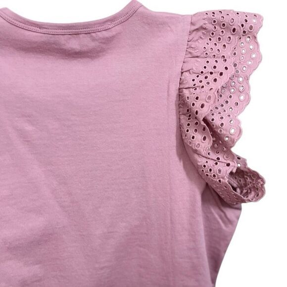 Joe's Women's Top Size XS Eyelet Layered Flutter Sleeve Blouse Rose NWT $148 - Picture 8 of 10